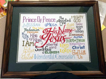 His Name is Jesus stitched by Jessie Johnson
